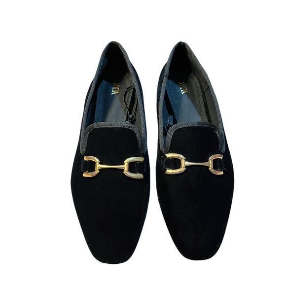 Zara Embellished Velvet Loafers - Picture 6 of 10